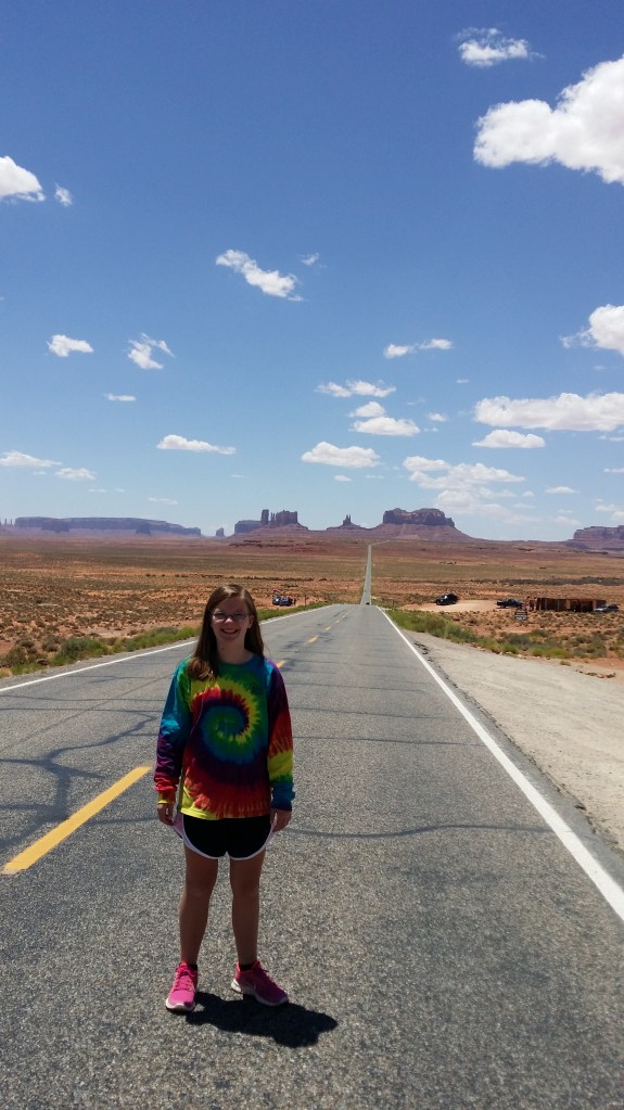 Anna on the road made famous by Forrest Gump. 