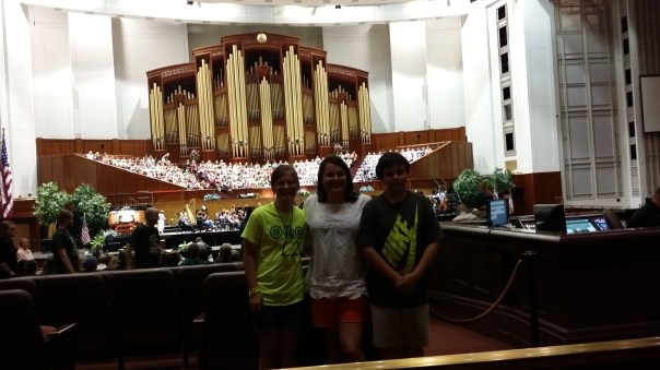 Attending the practice of the Tabernacle Choir and Orchestra.  320 members creating inspiring music