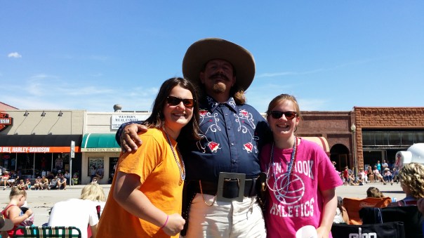 Catherine and Anna with Buffalo Bill Cody