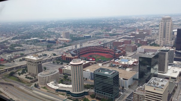 View of downtown St. Lewey and Busch Stadium. 